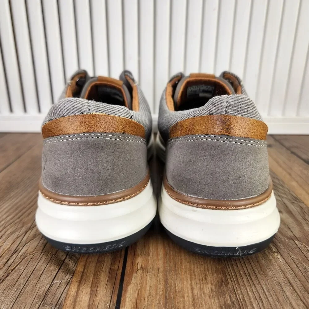 Skechers Moreno Ederson Mens Size 8.5 Taupe Canvas Lace Up Preppy Shoes 65981